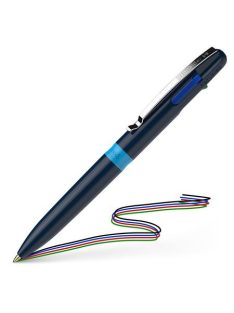   SCHNEIDER Golyóstoll, 0,5 mm, nyomógombos, négyszínű, SCHNEIDER "Take 4", sötétkék