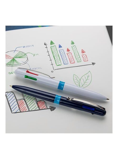 SCHNEIDER Golyóstoll, 0,5 mm, nyomógombos, négyszínű, SCHNEIDER "Take 4", sötétkék