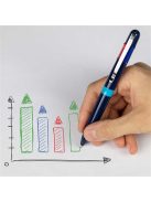 SCHNEIDER Golyóstoll, 0,5 mm, nyomógombos, négyszínű, SCHNEIDER "Take 4", sötétkék