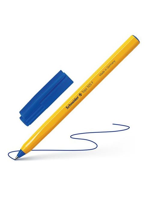 SCHNEIDER Golyóstoll, 0,3 mm, kupakos, SCHNEIDER "Tops 505 F", kék