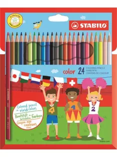   STABILO Színes ceruza készlet, hatszögletű, STABILO "Color", 24 különböző szín