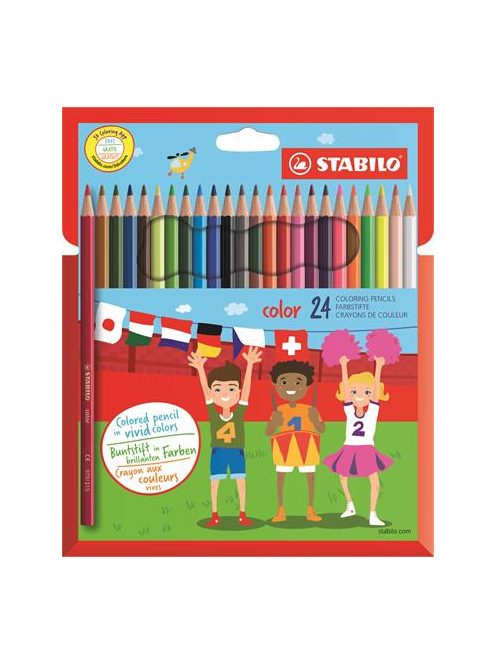 STABILO Színes ceruza készlet, hatszögletű, STABILO "Color", 24 különböző szín