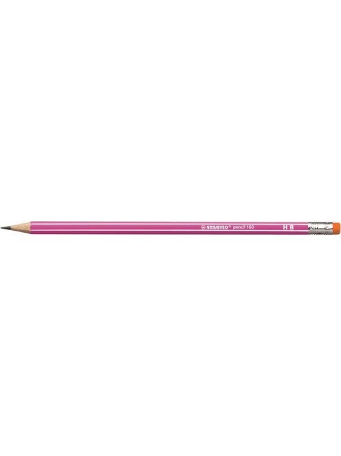 STABILO Grafitceruza radírral, HB, hatszögletű, STABILO "Pencil 160", rózsaszín