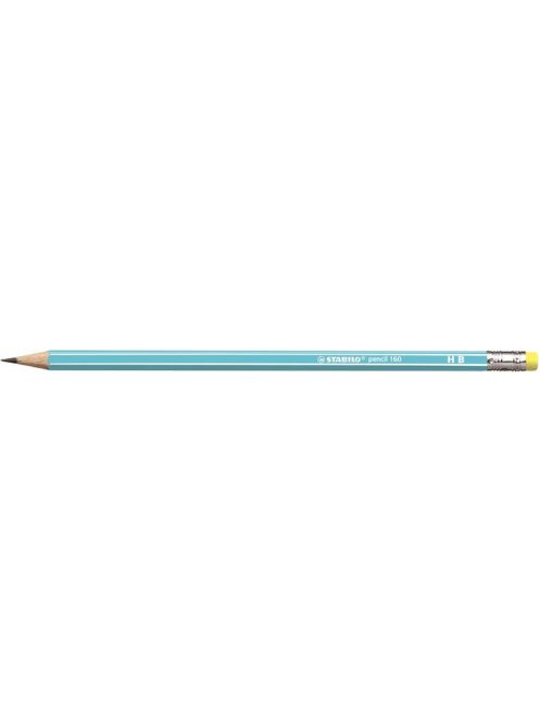 STABILO Grafitceruza radírral, HB, hatszögletű, STABILO "Pencil 160", kék