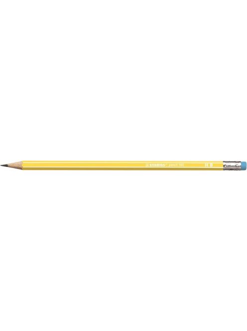 STABILO Grafitceruza radírral, HB, hatszögletű, STABILO "Pencil 160", sárga