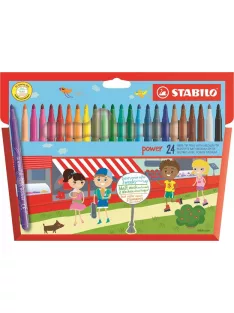   STABILO Filctoll készlet, 2 mm, STABILO "Power", 24 különböző szín
