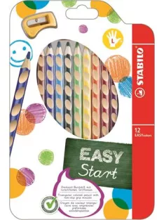   STABILO Színes ceruza készlet, háromszögletű, balkezes, STABILO "EasyColours", 12 különböző szín