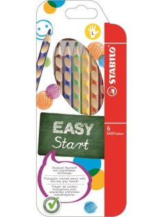   STABILO Színes ceruza készlet, háromszögletű, balkezes, STABILO "EasyColours", 6 különböző szín