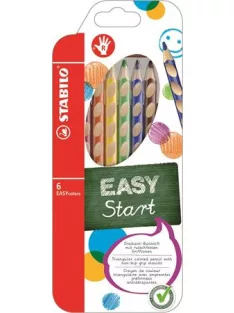   STABILO Színes ceruza készlet, háromszögletű, jobbkezes, STABILO "EasyColours", 6 különböző szín