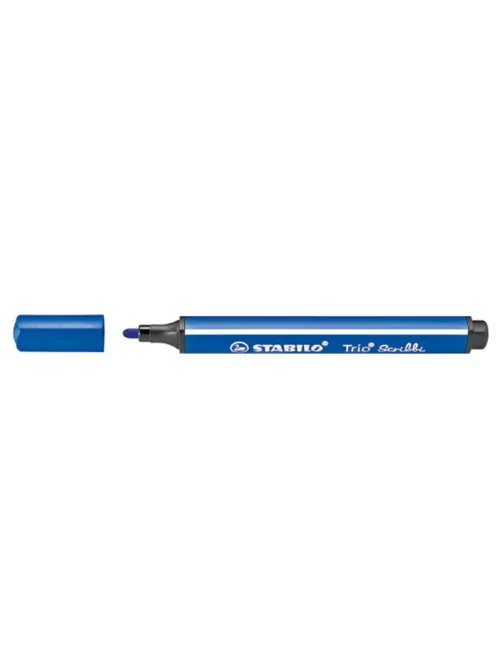 STABILO Filctoll, 1,5-2 mm, rugós hegy, STABILO "Trio Scribbi", kék