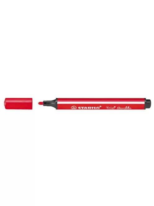 STABILO Filctoll, 1,5-2 mm, rugós hegy, STABILO "Trio Scribbi", piros