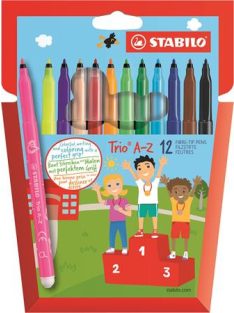   STABILO Filctoll készlet, 0,7 mm, STABILO "Trio A-Z", 12 különböző szín