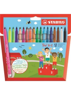   STABILO Filctoll készlet, 0,7 mm, STABILO "Trio A-Z", 18 különböző szín