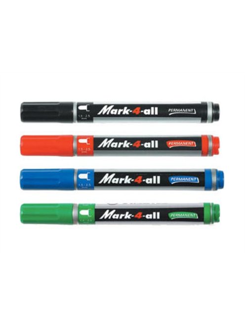 STABILO Alkoholos marker, 1,5-2,5 mm, kúpos, STABILO "Mark-4-all", fekete