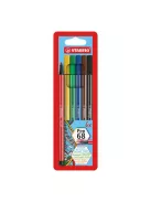 STABILO Filctoll készlet, 1 mm, STABILO "Pen 68", 6 különböző szín