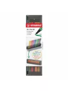 STABILO Filctoll készlet, 1 mm, STABILO "Pen 68", 10 db-os asztali készlet