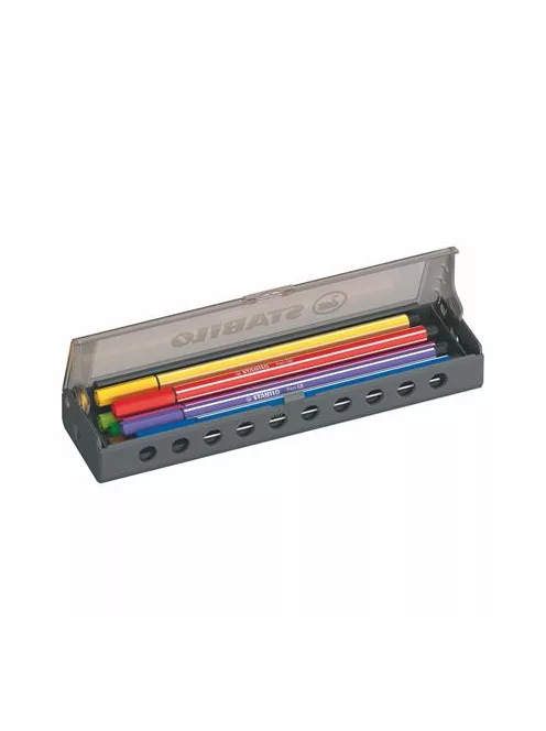 STABILO Filctoll készlet, 1 mm, STABILO "Pen 68", 10 db-os asztali készlet