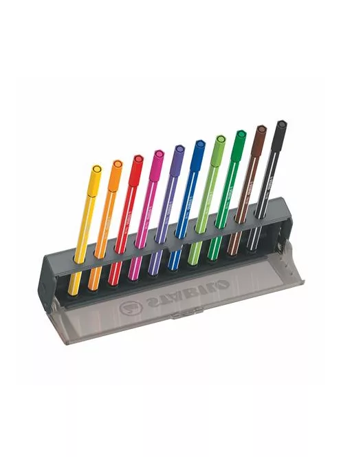STABILO Filctoll készlet, 1 mm, STABILO "Pen 68", 10 db-os asztali készlet