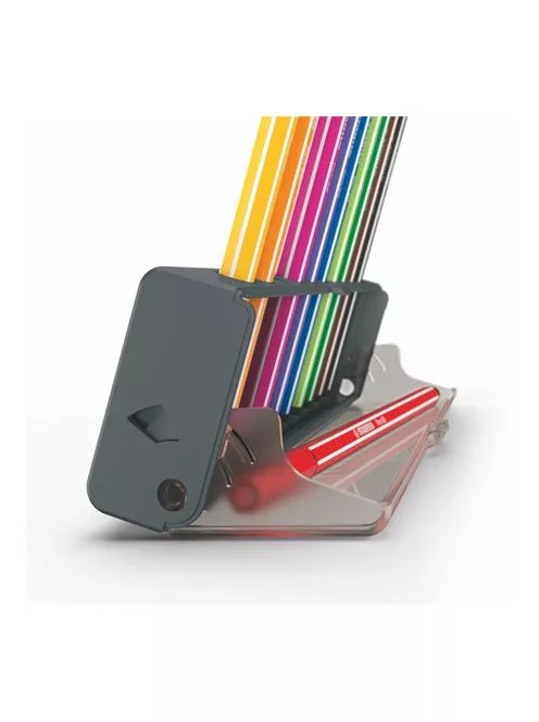 STABILO Filctoll készlet, 1 mm, STABILO "Pen 68", 10 db-os asztali készlet