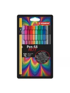   STABILO Filctoll készlet, 1 mm, STABILO "Pen 68 ARTY", 12 különböző szín