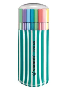   STABILO Filctoll készlet, 1 mm, türkiz tok, STABILO "Pen 68 Zebrui", 20 különböző szín