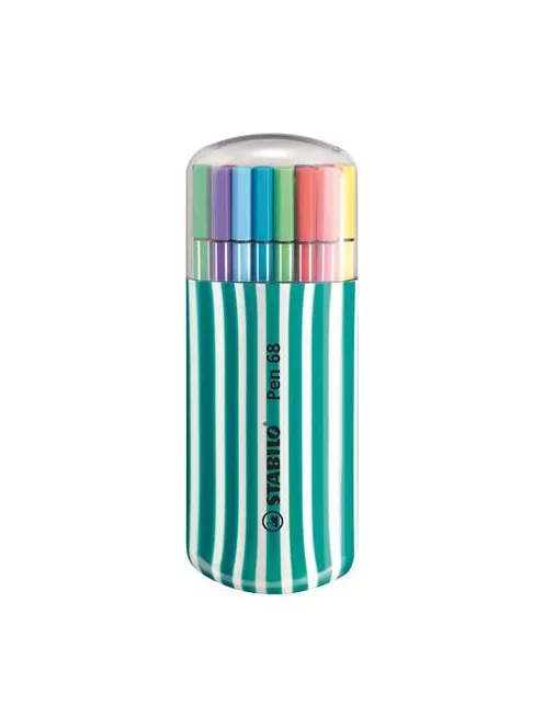 STABILO Filctoll készlet, 1 mm, türkiz tok, STABILO "Pen 68 Zebrui", 20 különböző szín