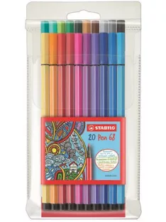   STABILO Filctoll készlet, 1 mm, STABILO "Pen 68", 20 különböző szín