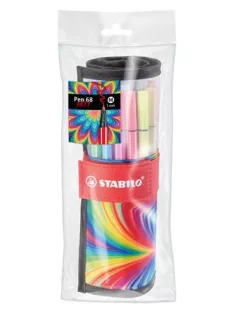   STABILO Filctoll, készlet, 1 mm, felcsavarható, STABILO "Pen 68 ARTY", 25 különböző színű