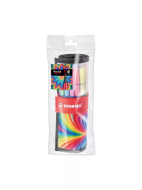 STABILO Filctoll, készlet, 1 mm, felcsavarható, STABILO "Pen 68 ARTY", 25 különböző színű