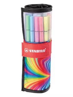   STABILO Filctoll, készlet, 1 mm, felcsavarható, STABILO "Pen 68 ARTY", 25 különböző színű