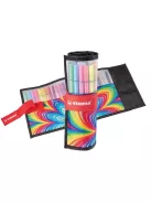 STABILO Filctoll, készlet, 1 mm, felcsavarható, STABILO "Pen 68 ARTY", 25 különböző színű
