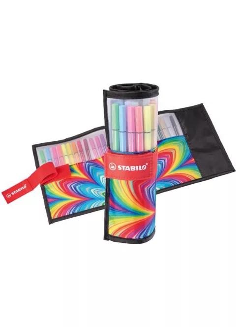 STABILO Filctoll, készlet, 1 mm, felcsavarható, STABILO "Pen 68 ARTY", 25 különböző színű