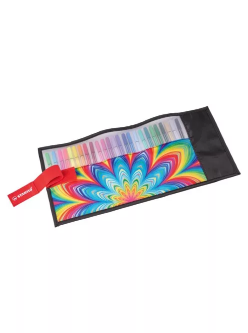 STABILO Filctoll, készlet, 1 mm, felcsavarható, STABILO "Pen 68 ARTY", 25 különböző színű