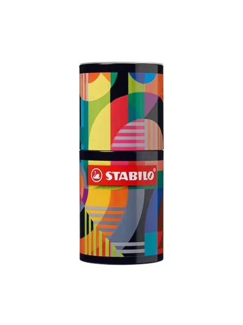 STABILO Filctoll készlet, hengeres fém doboz, 1 mm, STABILO "Pen 68 ARTY", 45 különböző szín