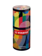 STABILO Filctoll készlet, hengeres fém doboz, 1 mm, STABILO "Pen 68 ARTY", 45 különböző szín