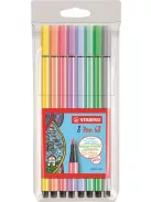 STABILO Filctoll készlet, 1 mm, STABILO "Pen 68", 8 pasztell szín