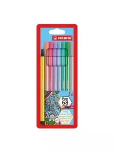   STABILO Filctoll készlet, 1 mm, STABILO "Pen 68", 8 pasztell szín