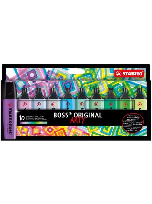 STABILO Szövegkiemelő készlet, 2-5 mm, STABILO "BOSS original Arty", 10 hideg szín