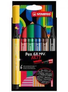   STABILO Filctoll készlet, 1-5 mm, vágott hegy, STABILO "Pen 68 MAX", 6 különböző szín