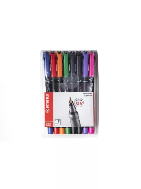 STABILO Alkoholos marker készlet, 0,4 mm, STABILO "OHPen S", 8 különböző szín