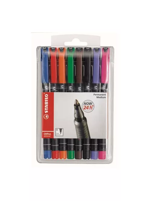 STABILO Alkoholos marker, 1 mm, STABILO "OHPen M", 8 különböző szín