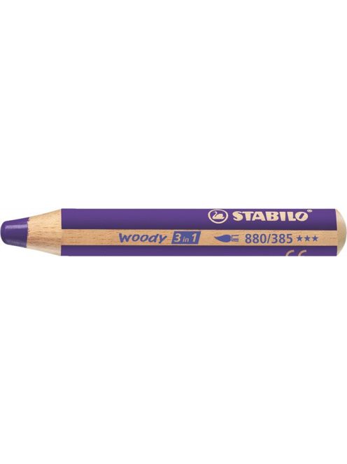 STABILO Színes ceruza, kerek, vastag, STABILO "Woody 3 in 1", viola