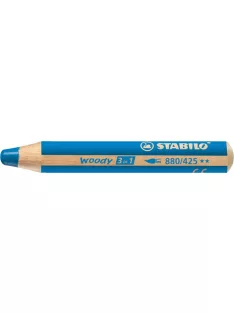   STABILO Színes ceruza, kerek, vastag, STABILO "Woody 3 in 1", kék