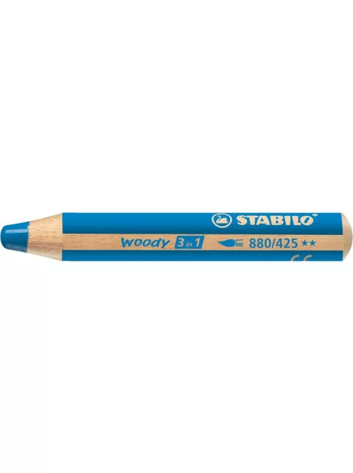 STABILO Színes ceruza, kerek, vastag, STABILO "Woody 3 in 1", kék