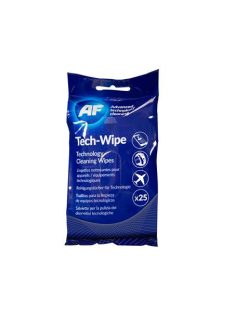   AF Tisztítókendő, képernyőhöz, alkoholmentes, nedves, 25 db, AF "Tech-wipes"