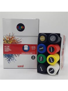   UNI Dekormarker készlet, 15 mm, vágott, UNI "Posca PC-17K, 8 különböző szín