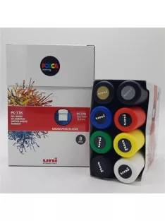   UNI Dekormarker készlet, 15 mm, vágott, UNI "Posca PC-17K, 8 különböző szín