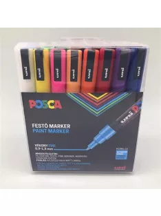   UNI Dekormarker készlet, 0,9-1,3 mm, UNI "Posca PC-3M", 16 különböző szín