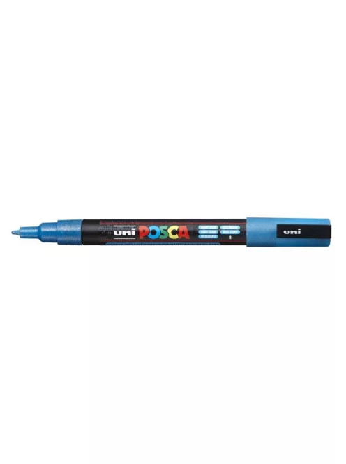 UNI Dekormarker, 0,9-1,3 mm, UNI "Posca PC-3ML", fényes kék