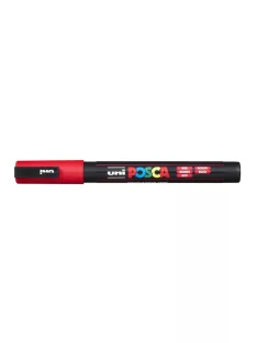   UNI Dekormarker, 0,9-1,3 mm, UNI "Posca PC-3M", piros